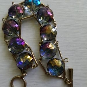 Kenneth Cole iridescent crystal bracelet with togg